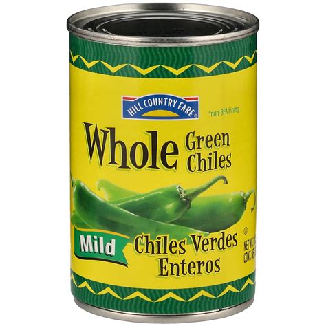 Hill Country Fare Whole Mild Green Chiles Shop Peppers At H E B