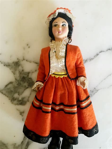 Vintage 1950s Magis Roma 11 Doll Felt And Paper Mache Etsy
