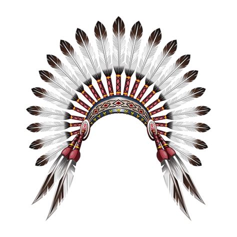 Premium Vector Native American Indian Headdress Red Indian Tribal Chief Headdress With