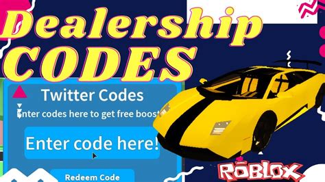 Roblox Dealership Simulator Codes Roblox Codes 2020 Youtube