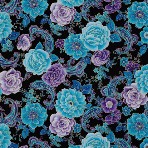 Blue Multi Floral Paisley Cotton Calico Fabric Hobby Lobby 1410794