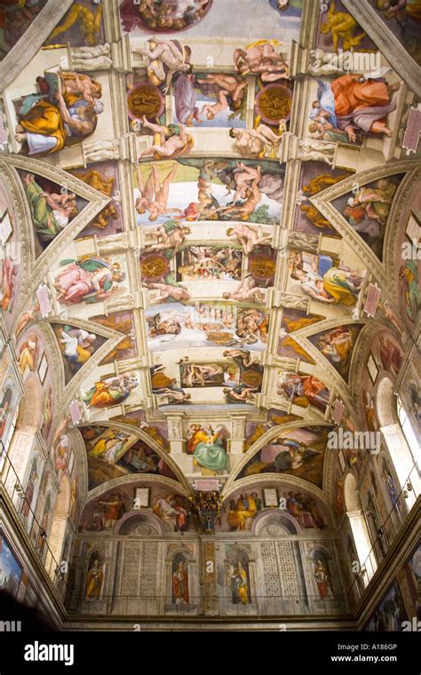 Sistine Chapel Ceiling Frescoes By Michelangelo Vatican Museum Rome
