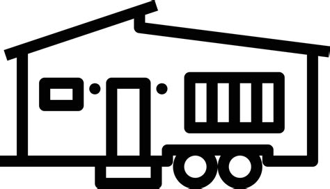 Mobile House Home Movable Wheel Building Outline Icon 14348258 Vector