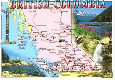 British Columbia Canada Map Postcard A Photo On Flickriver