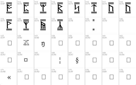 Dwarf runes, various, dwarfrunes.ttf, windows font. Dwarf Runes-2 Windows font - free for Personal