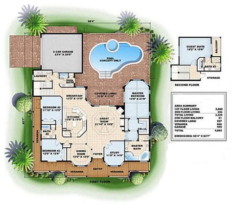 Plan 27 112 3322 Sq Ft 4 Beds 400 Baths 68 Wide 84 Deep House