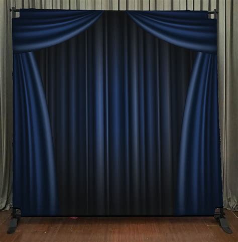 8x8 Printed Tension fabric backdrop (Blue Curtain) - PB Backdrops