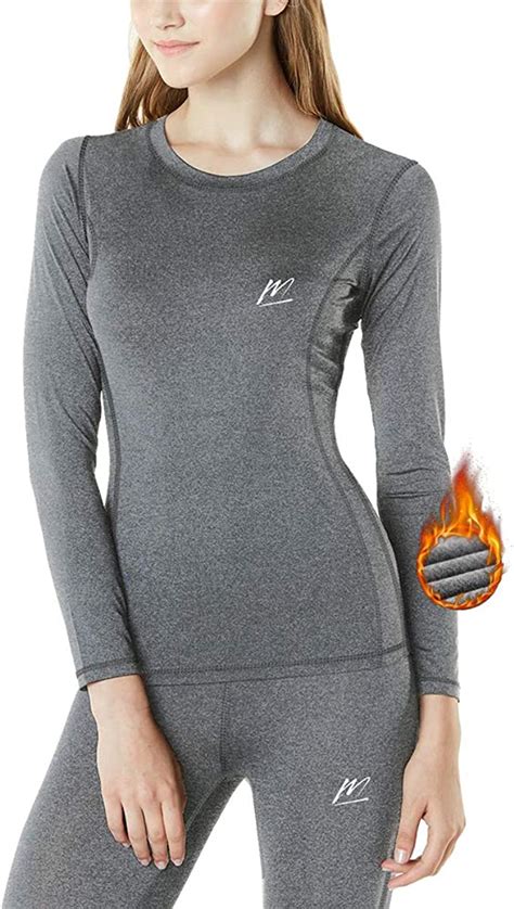 Meethoo Thermal Underwear For Women Winter Warm Base Layer Compression Set Fleece Lined Long