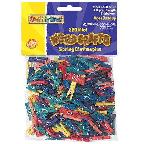 Creativity Street Wood Craft Pins 1 Colored Mini Pins 250pkg