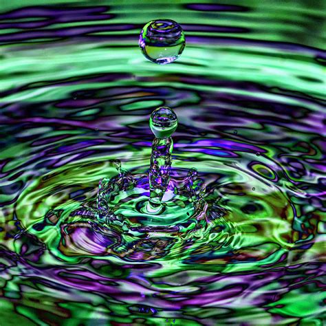 Multi Coloured Water Droplet Splash Photograph By Tony Baggett