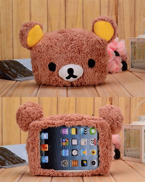 Cute 3d Cartoon Lovely Brown Bear Plush Toy Silicone Case Cover Skin