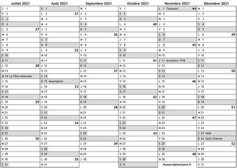 Afficher les numéros de semaine de 2021. Calendrier 2021 avec jours fériés en France et numéro des ...