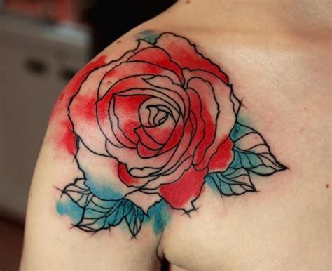 Beautiful Rose Tattoo Above The Average Ink Tattoo Watercolor Rose Tattoos Shoulder Tattoo