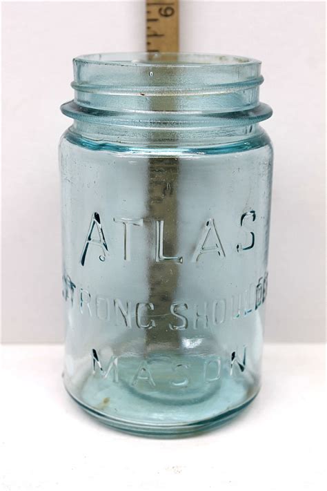 Vintage Atlas Canning Jars Pint Green Glass E Z Seal Strong