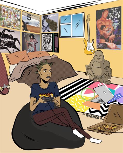 Black Women Art — Nyanzad Gamer Girl By Nyanza D Website Shop Gamer Girl Female Art