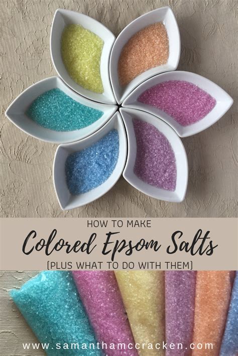 How To Make Coloured Epsom Salts Recipe Bath Salts Diy Diy Bath