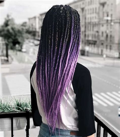 25 Hottest Purple Box Braids Youll See In 2024