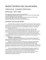 PAK101 - Ibadat Novena Tiga Salam Maria.docx - Ibadat Novena Tiga Salam
