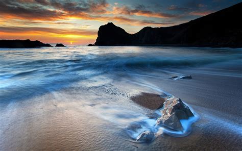 Schöne Hd Küste Landschaft Sonnenuntergang Felsen Meer Strand 1920x1200 Hd Hintergrundbilder