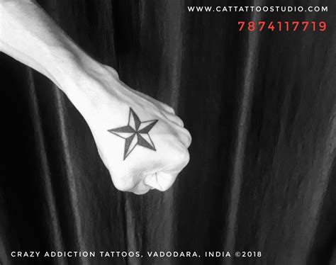 Star Tattoo By Rohit Panchal At Crazyaddictiontattoo Star Tattoos