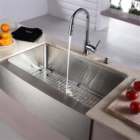 Top 10 kitchen faucet reviews includes all the best faucet brands. Kraus KHF20033KPF1622KSD30CH 33 Inch Farmhouse Single Bowl ...