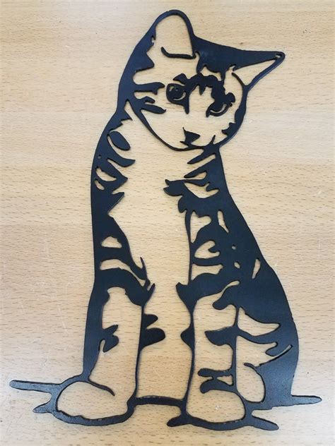 Kitty Cat Metal Wall Art Plasma Cut Decor Cat T Idea Gas Pro Shop
