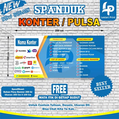 Jual SPANDUK KONTER NEW DESAIN SPANDUK PULSA JUALAN PULSA BANNER