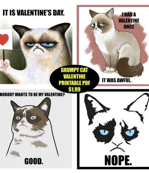 We'll make sure your funny valentine's day cards look as great in person as they do on your screen. Grumpy Cat Valentine's Day Printable Cards | Grumpy cat ...