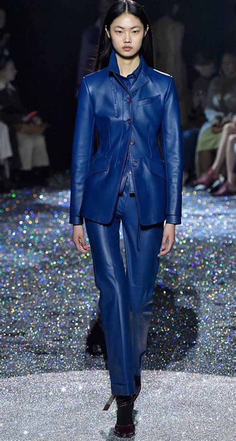 Midnight Blue Leather Suit New York Fashion Week Marc Jacobs 2019