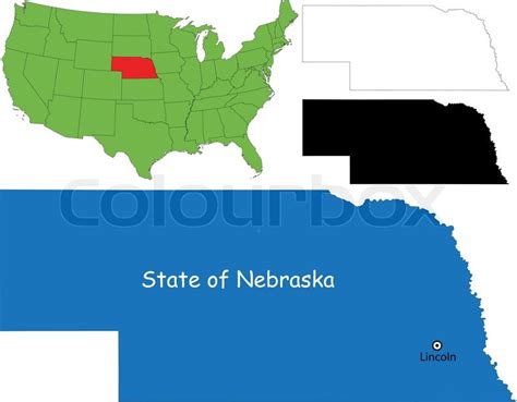 Illustration Of State Of Nebraska Usa Stock Vector Colourbox