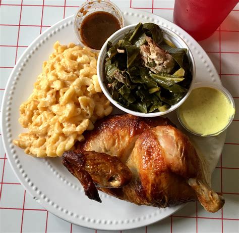 I Ate Chicken With Collard Greens And Mac N Cheese Food