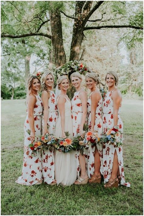 22 Floral Print Bridesmaid Dresses For Spring And Summer Weddings