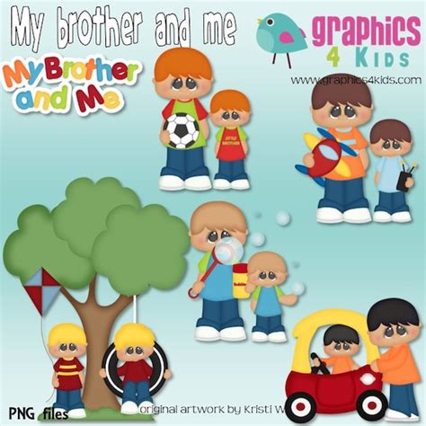 My Brother And Me Digital Clipart Clip Art For Scrapbooking
