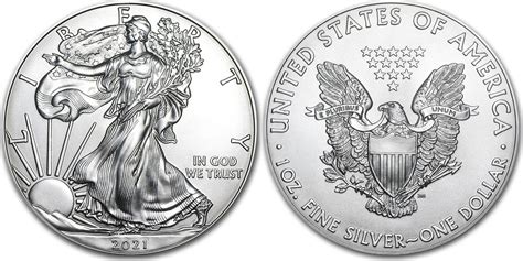 Usa 1 Dollar 2021 American Silver Silber Eagle 1 Oz 999 Silbermünze