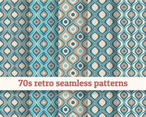 70s Retro Seamless Patterns Stock Vector Illustration Of Series