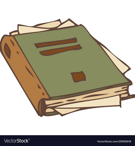 Closed Book With Torn Pages Royalty Free Vector Image