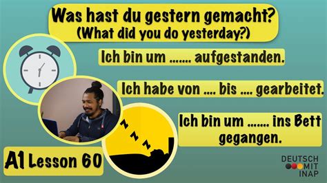 A1- German Lesson 60 | Sprechen A1 | Was Hast Du Gestern Gemacht? | Das ...