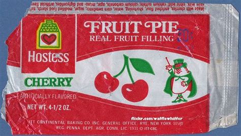 Hostess Fruit Pie Wrapper Cherry 1970s Hostess Fruit Pies Fruit
