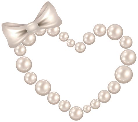 Pearl Heart With Bow Transparent Png Clip Art Image Clip Art Freebies