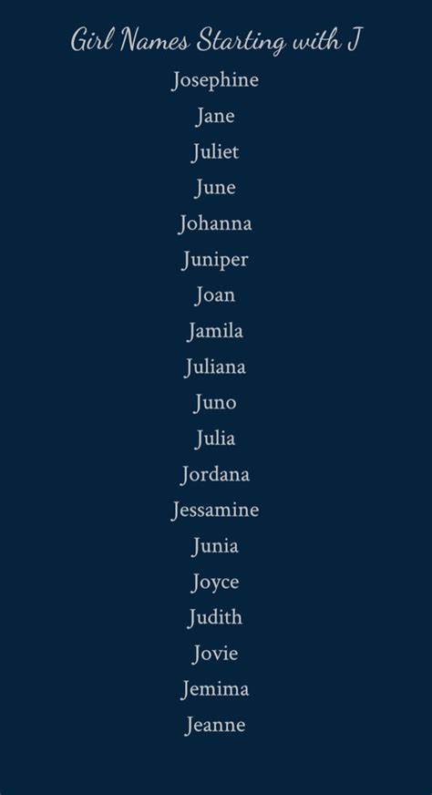 Girl Names Starting With J Names With Meaning Name Inspiration Names