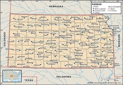 Kansas State Map Showing Counties United States Map