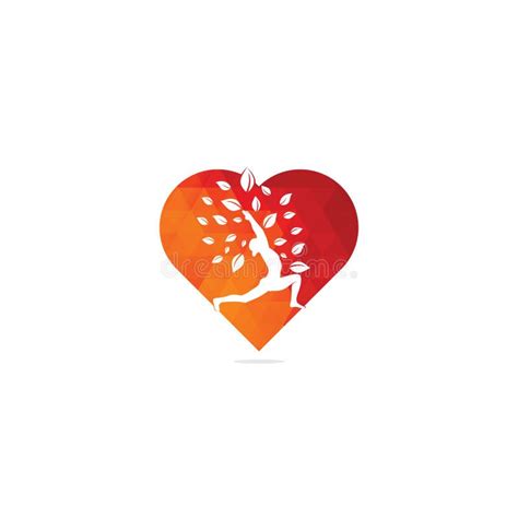 Yoga Heart Sign I Love Vector Label Stock Vector Illustration Of