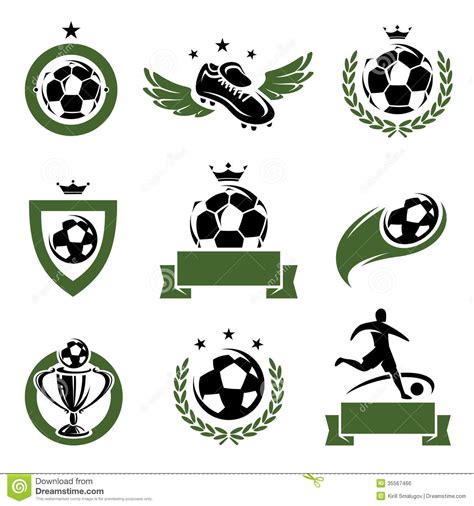 Football And Soccer Labels And Icons Set Vector Stock Vector