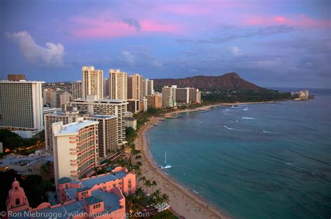 Sunrise Waikiki Beach Honolulu Hawaii Photos By Ron Niebrugge