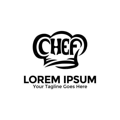 Premium Vector Chef Lettering With Chef Hat Logo Vector Chef Typography Sketch Style Logo