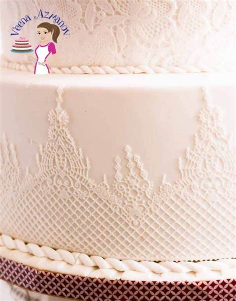Lotus Inspired Lace White Wedding Cake Veena Azmanov