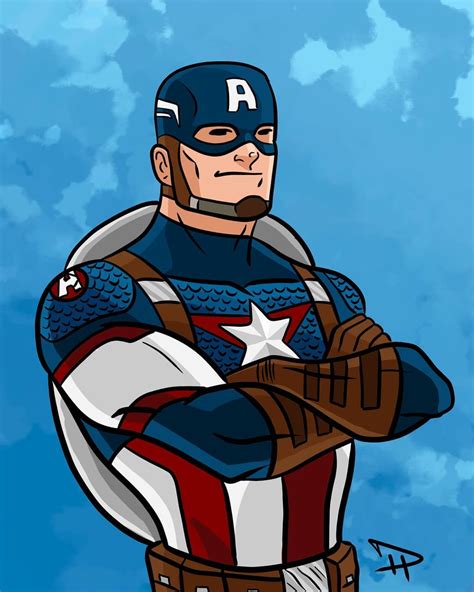 Captain America Cartoon Art By David Houck Captain America Art