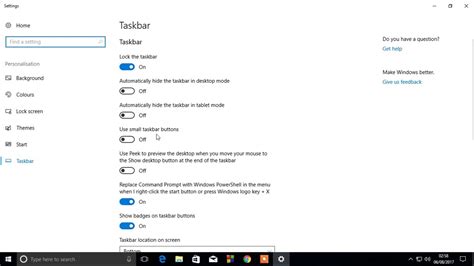 How To Use Small Taskbar Buttons In Desktop Windows 10 Creators