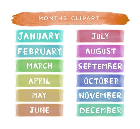 Months Of The Year Clipart Printable And Other Clipart Images On Porn