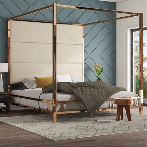 In a canopy bed, chintz offers both bold style and a cozy feel. Moyers Upholstered Canopy Bed & Reviews | AllModern ...